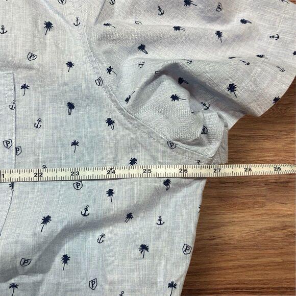US Polo Assn. Short Sleeve Button Down Light Blue Palm Trees Shirt Mens Size XL - Picture 3 of 6